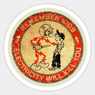 Vintage Electricity Will Kill You Sticker